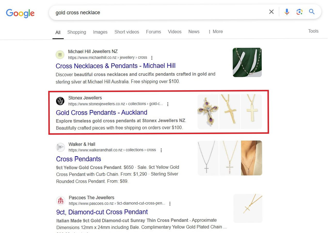 Stonex Jewellers Top Ranking Keyword